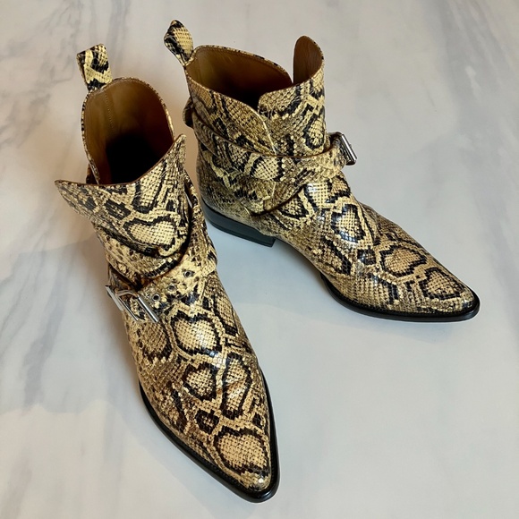 Chloe "Rylee" Snakeskin Python Ankle Boots 9.5 - Picture 2 of 5